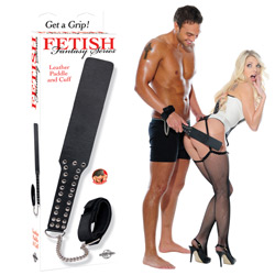 pd3917-00 - Fetish Fantasy Series Leather Paddle and Cuff